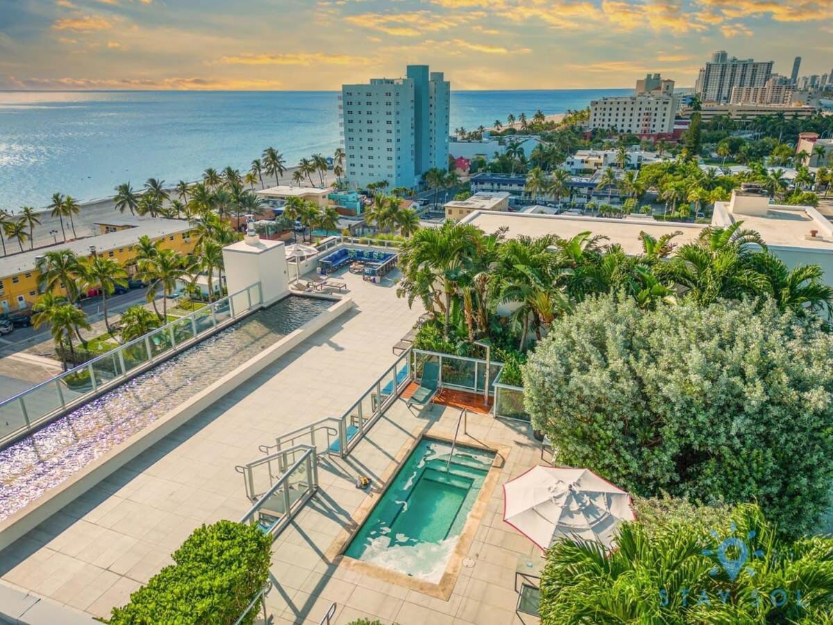 Rooftop Pool & Hot Tub - Gym - Hollywood Beach Bagian luar foto
